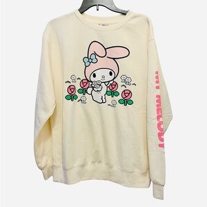My Melody Flower Picking Graphic Cream Sweater